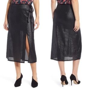 Something Navy Black Sequin Midi Skirt